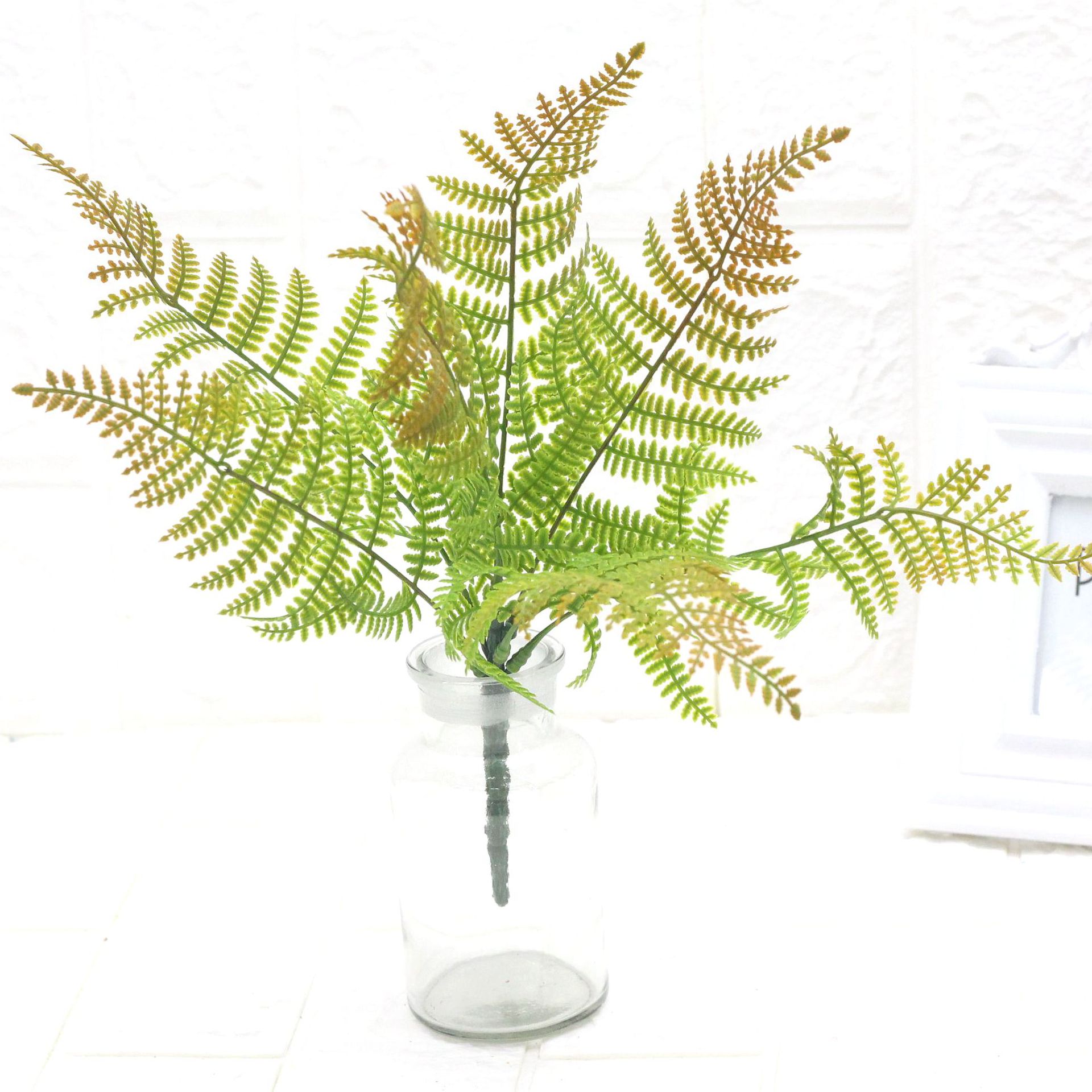 手感波斯叶 软胶绿植家居装饰水草喷色波斯蕨草把束仿真植物配材