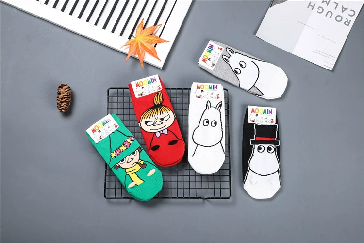 Anime Women Socks Snufkin Sock Figure Print Little My Hippo Cute Funny Cotton Absorb Sweat Breathable Comfort Calcetines Mujer comfort women socks