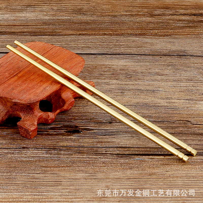 铜方筷实心碗圆筷子佛具供佛用品餐具厂家批发黄铜筷子家居中式-阿里巴巴