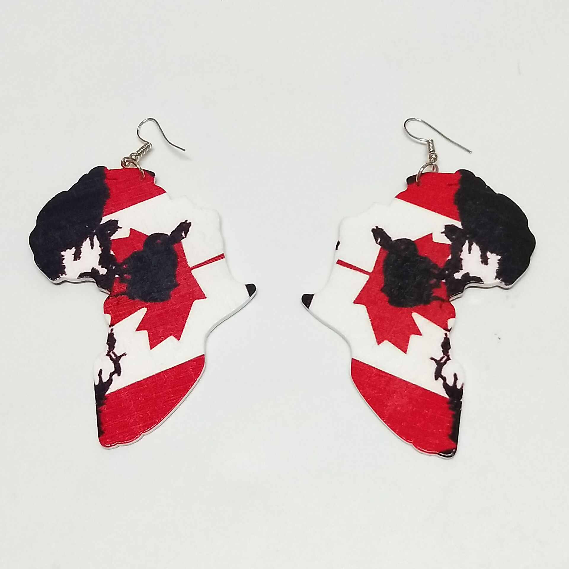 Ethnic Double-sided Printing Wooden Earrings display picture 5