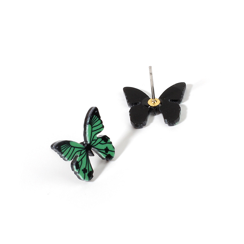 Korean Butterfly Candy Color Mixed Color Acrylic Earrings Set For Women display picture 2