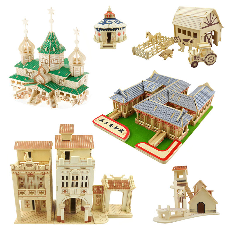 Реалистичная деревянная головоломка для школьников, игрушка, DIY, ностальгия