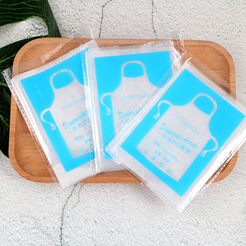 Disposable apron plastic PE waterproof transparent lobster hot pot catering children's bib oil-proof independent packaging wholesale