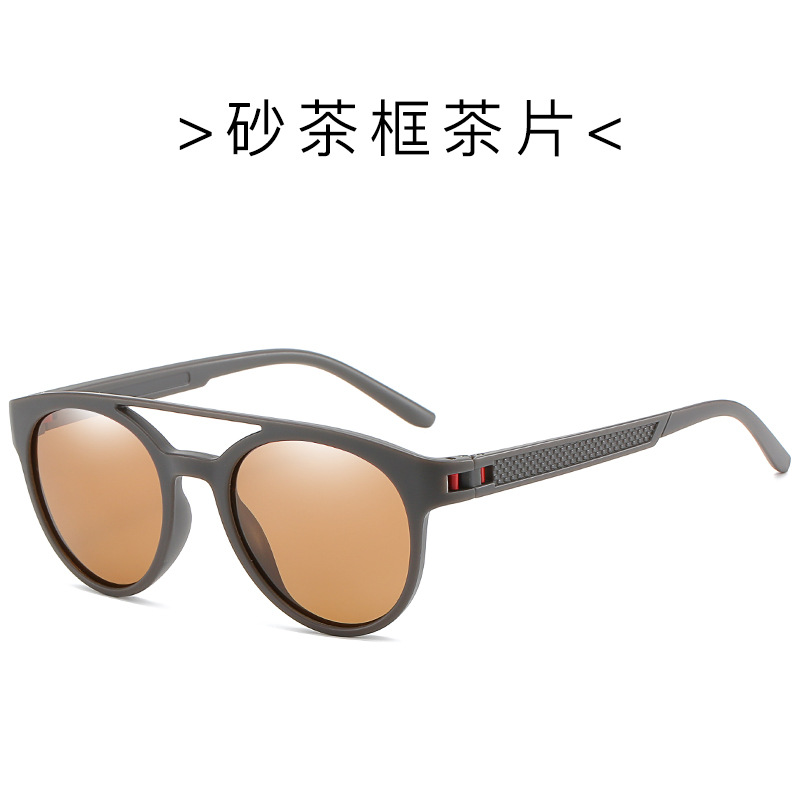 Nuevo doble haz hombres deportes gafas de sol polarizadas marco redondo clásico Caballero conducción gafas de sol transfronterizas fabricantes