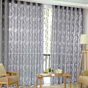 Foreign Trade Finished Products AliExpress Hot Sale Window Screen Curtain Door Curtain Cut Flower Semi-shading Vine Leaf Chinese Simple Korean Style