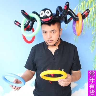 亞馬遜現貨批發 萬聖節充氣蜘蛛套圈 遊戲投擲帽子蜘蛛套圈