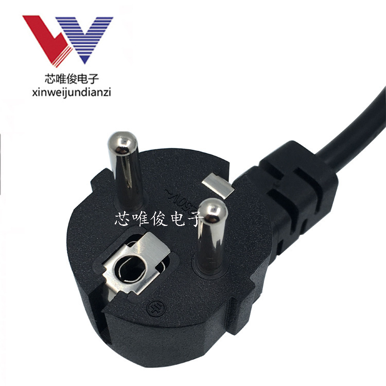 All copper European power cord plug 3*1 square EU Russian European standard plug German standard European standard wire plug