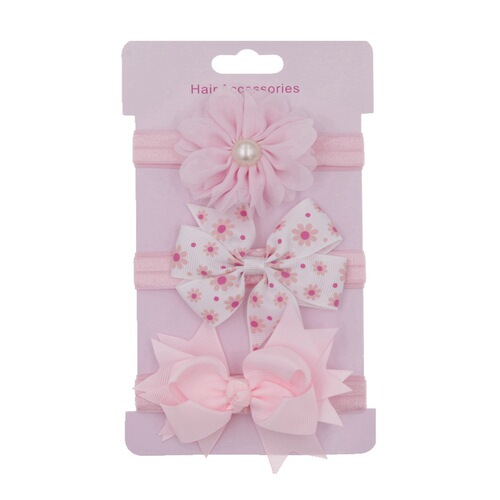New Fashionable Korean Hair Accessory Headband Children's Simple Solid Color Bow Headband Set Baby Photo Headband