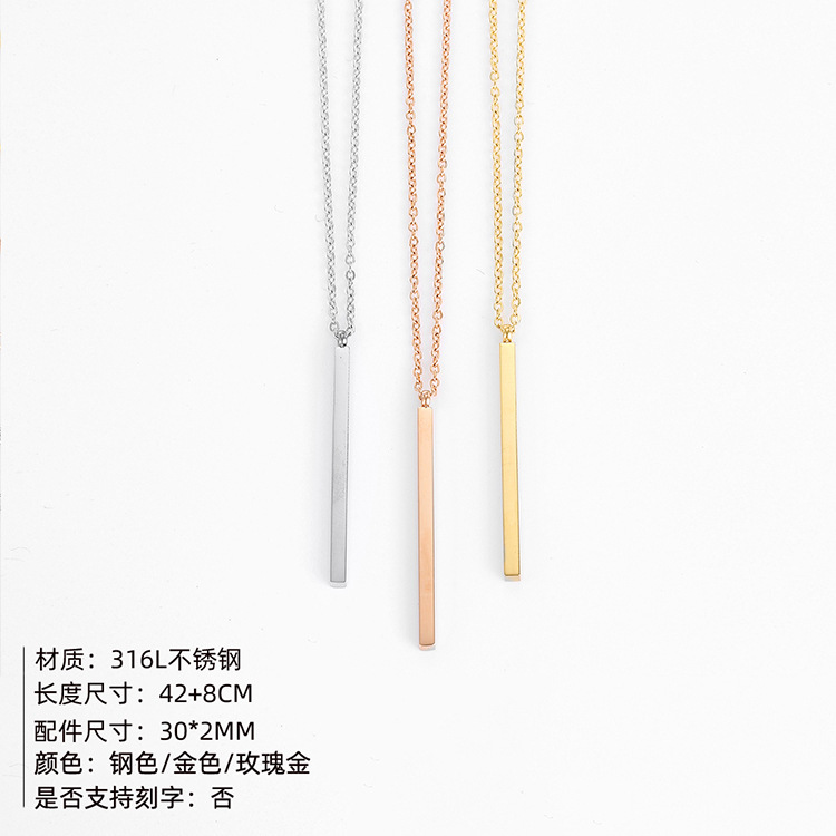 New Double Layered Pendant Simple 316l Stainless Steel Women's Necklace Jewelry Nihaojewelry display picture 3