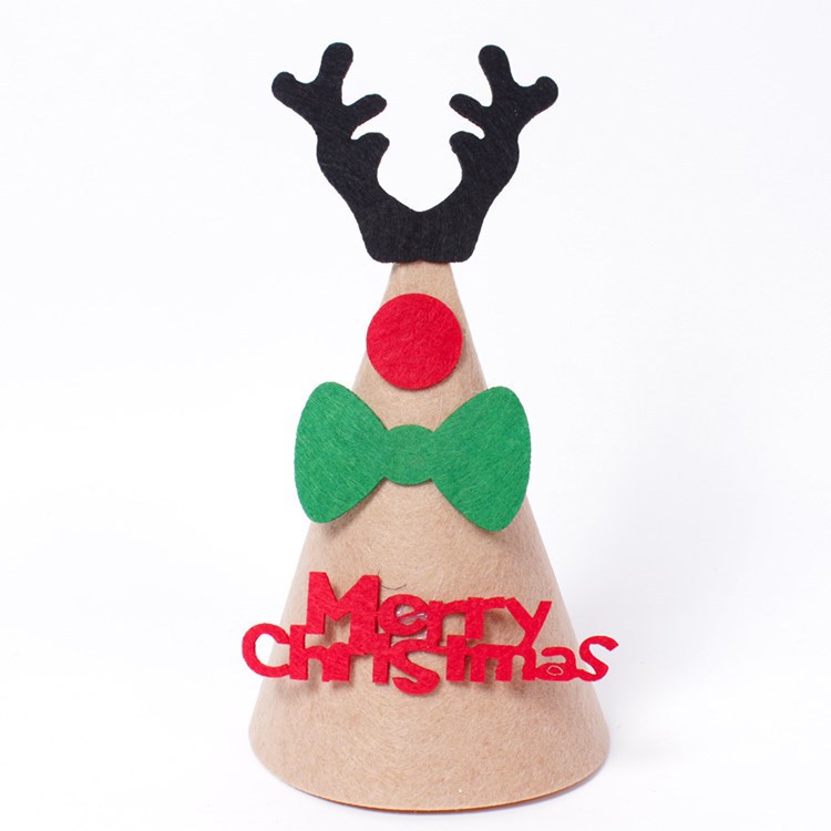 Hecho a mano DIY nueva navidad tridimensional sombrero decorativo múltiple de dibujos animados de santa claus fieltro de tela fiesta de vacaciones sombrero