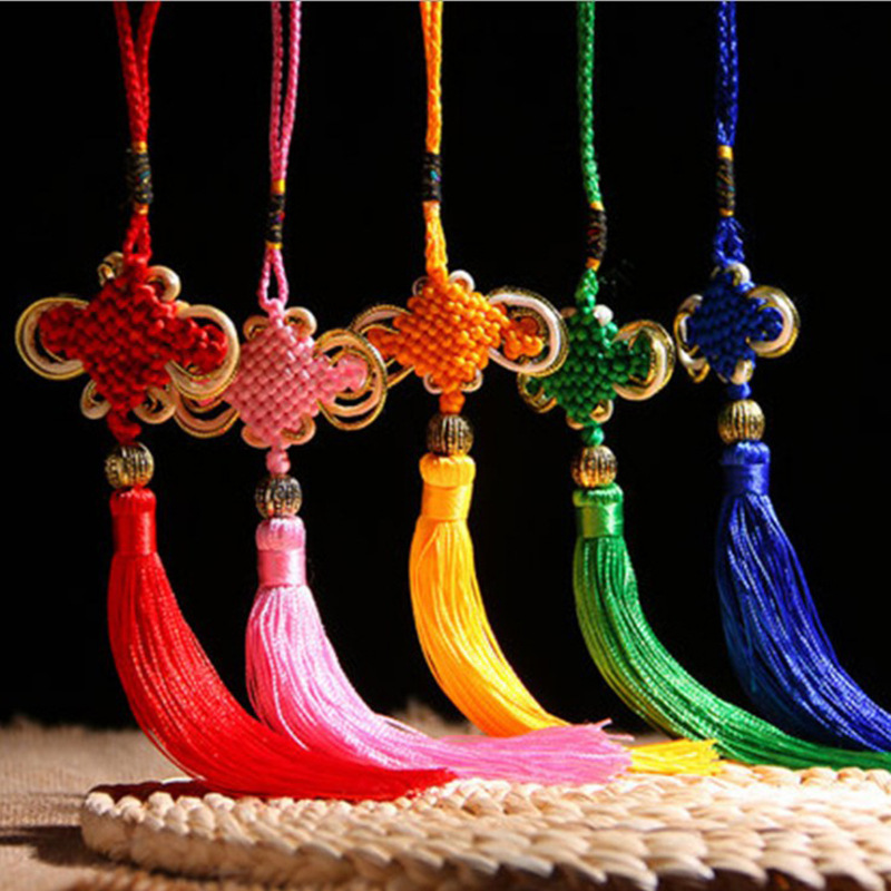 厂家批发外事礼品金线边8盘中国结 金边小号手工编制结挂件盘长结|ru