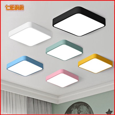 modern Simple Ceiling Macaroon colour series a living room Bedroom lights Study lamp home decoration LED Ultra thin lamps