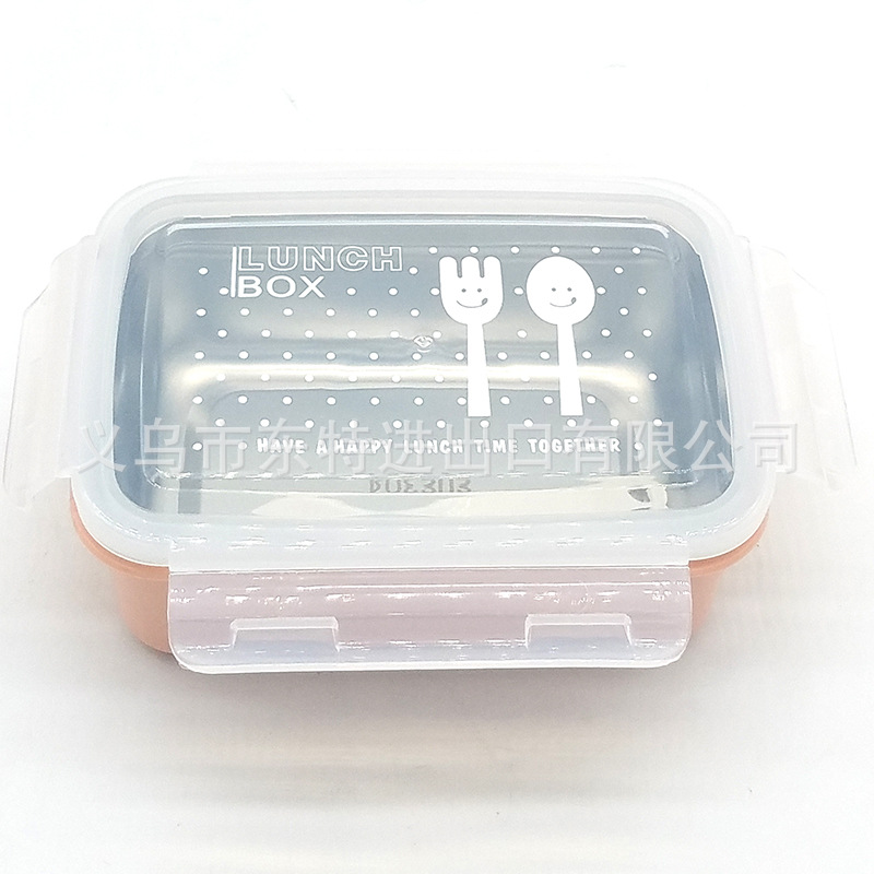 Stainless steel 304 wheat straw compartments bento box, student portable insulated lunch box, rectangular lunch box detail image 7