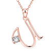 Golden zirconium with letters, pendant, necklace, suitable for import, pink gold, English letters