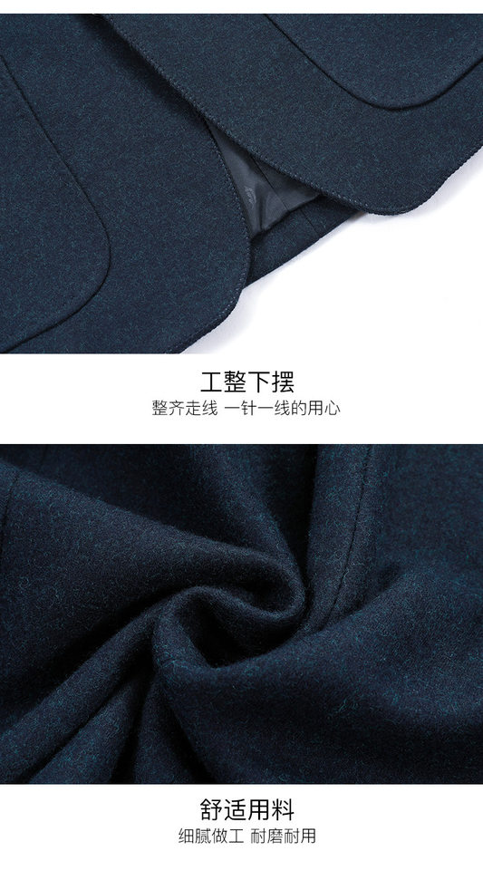 Áo vest nam dạ lông cừu dáng ôm cổ vest dài tay — Màu xanh, Màu xám, Màu đen chi tiết 20