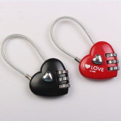 520 manufacturers wholesale steel wire password padlock heart password lock suitcase travel luggage padlock lover gift