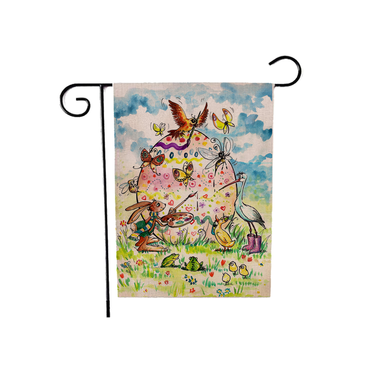 75g Weight Flag Event & Party Supplies 1 Piece, 47*32cm Quantity Linen Material Easter Festival Rabbit, Letter Pattern Cute Style Easter Cute Rabbit Letter Linen Flag Party Supplies Decorations 1 Piece 47*32cm 19