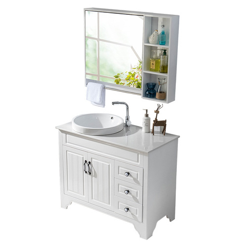 Wholesale solid wood bathroom cabinet combination washbasin simple modern washbasin oak bathroom cabinet