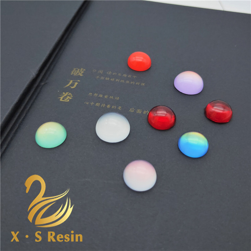 Micro hot selling imitation cat eye resin light ring flat bottom smooth round 16mm handmade DIY handicraft accessories