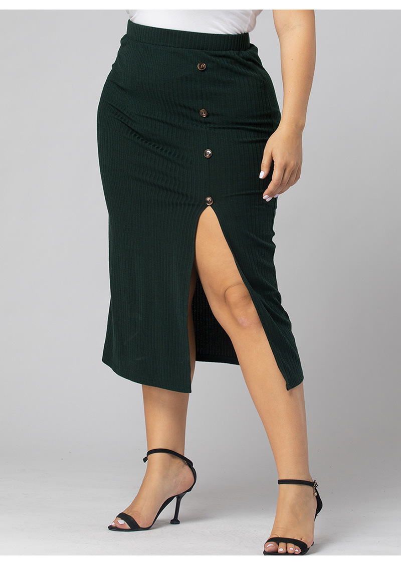 plus size solid color irregular slit skirt nihaostyles clothing wholesale NSWCJ92368