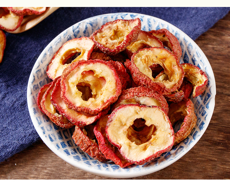 Hawthorn Berry Slices (Crataegus pinnatifida) — Dried Shan Zha for Tea & Soup, 180g Jar in use