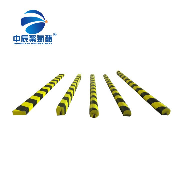 发泡PU高弹黄黑警示防撞柱橡胶护角聚氨酯发泡防撞条