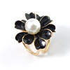 Scarf lapel pin from pearl, brooch, cloak, accessory, thin weaving, flowered, simple and elegant design