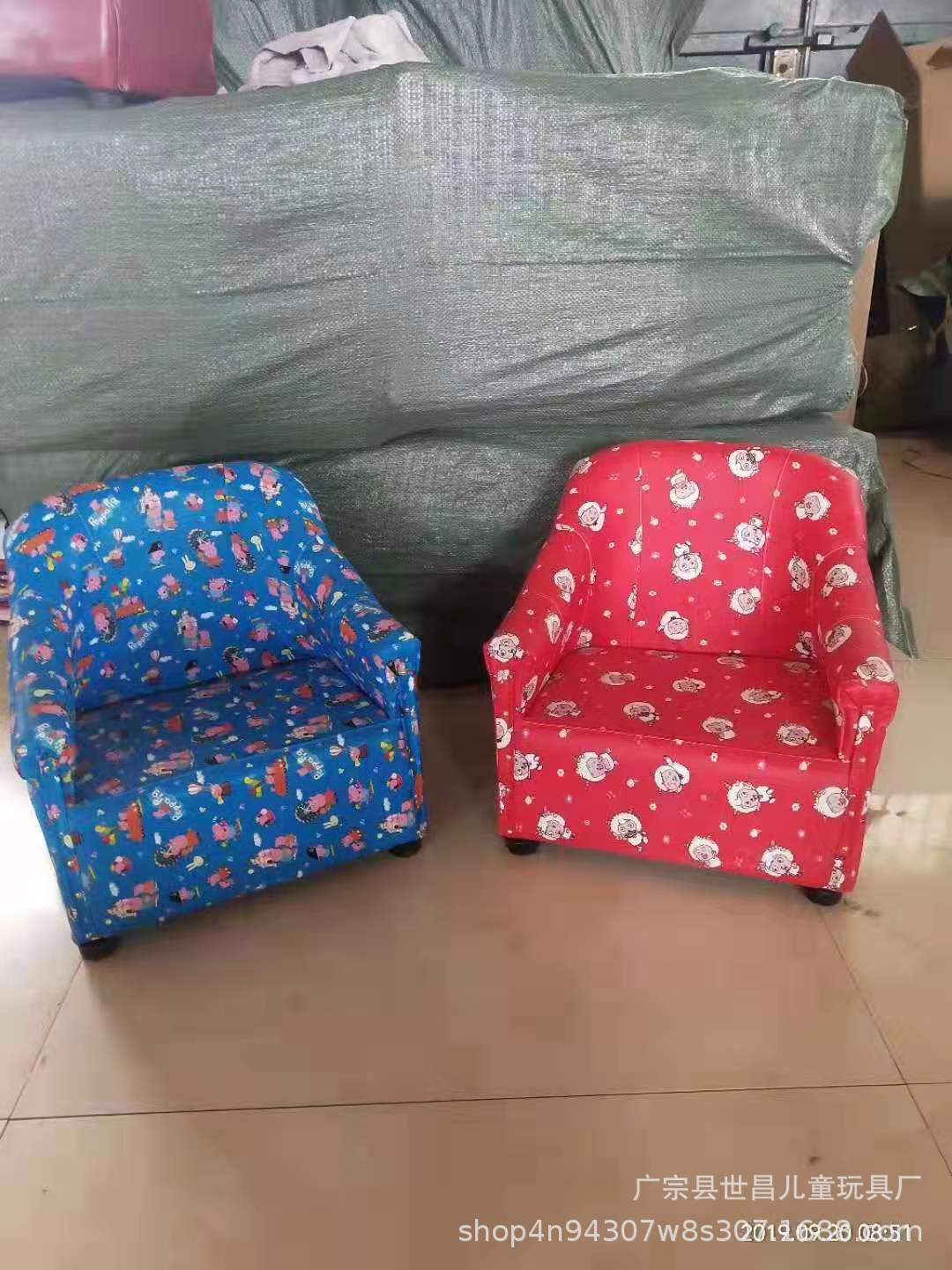 Wholesale children's sofa chair wooden frame sofa kindergarten baby seat single leather children's small sofa