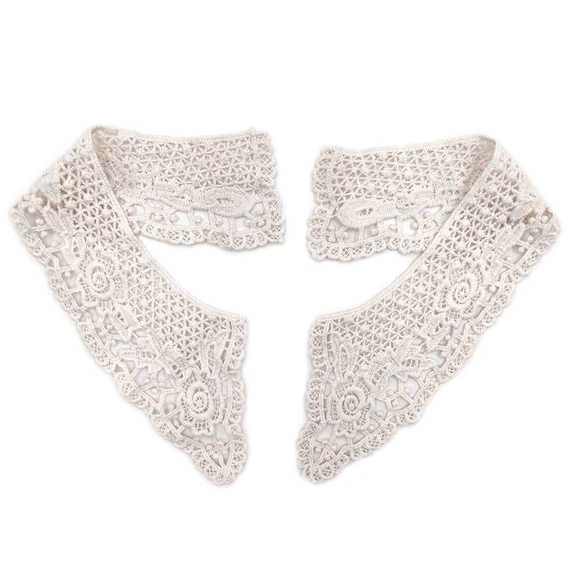 水溶蕾丝假领子 全棉刺绣肩领 立体镂空绣花胸花 棉线领花对花