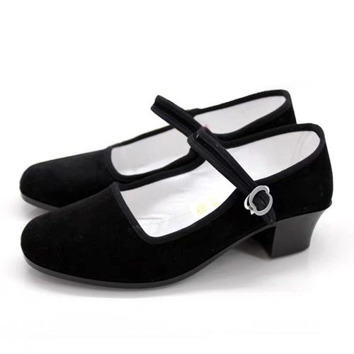 Dance shoes for practicing female adult folk dance exam grade high heels yangko dance shoes folk dance shoes cloth shoes