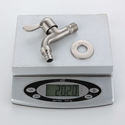 Factory direct sales 304 stainless steel washing machine faucet anti-freeze and splash-proof 4-point single cold mop pool quick-open faucet