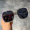 Square glasses solar-powered, big sunglasses handmade, 2019, European style