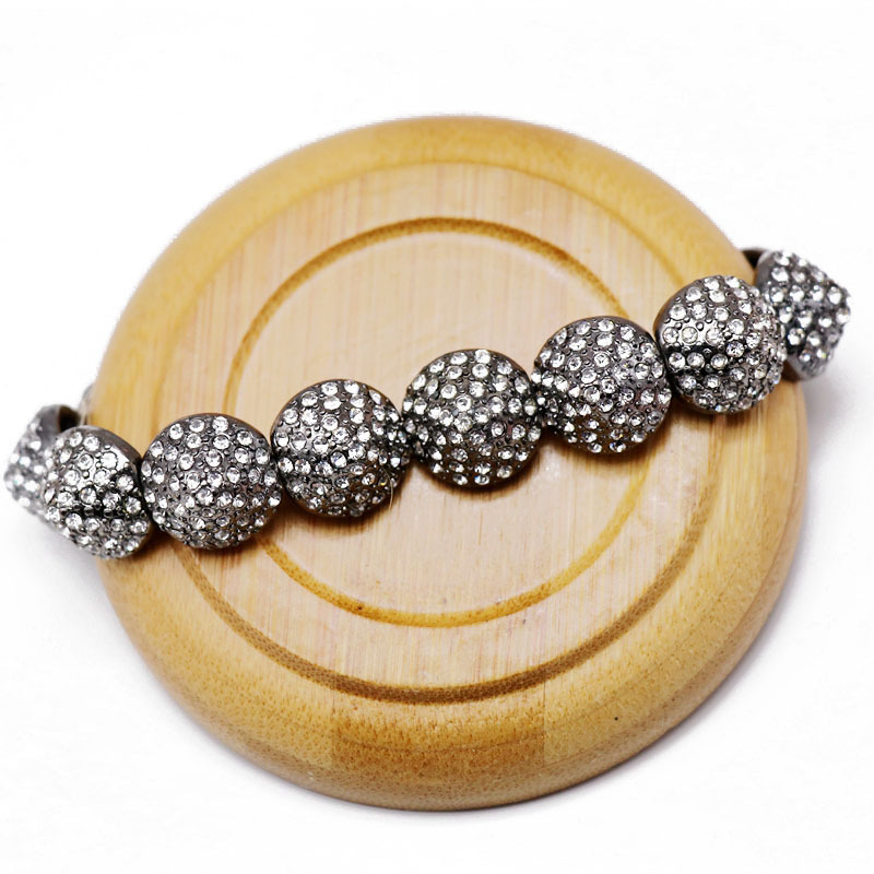 Black Round Alloy Full Diamond Bracelet Women's Wholesale Bracelet display picture 4