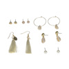 Accessory, earrings from pearl, nail sequins, set, European style