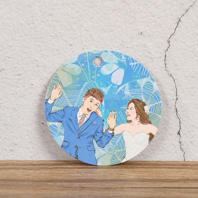 厂家直销圆形PVC吊牌包装盒装饰吊卡印刷彩色节日装饰牛皮纸吊牌