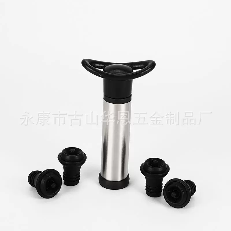 不锈钢真空抽气筒 抽气泵 抽真空酒塞一泵四塞 红酒保鲜酒塞子