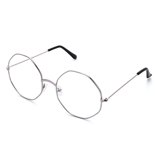 Flat glasses new Korean style trendy metal glasses frame literary retro personality octagonal polygon flat glasses