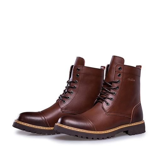 Cross-border new autumn/winter men's shoes: high-top, stylish leather Martin boots, men's leather footwear, outdoor casual wear, British-style shoes
