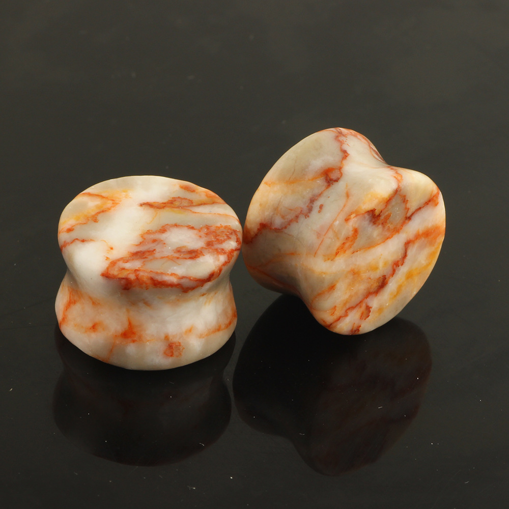 Heart Stone Ear Expander 16mm Natural Stone Ear Plug for Gauged Ears detail image 8