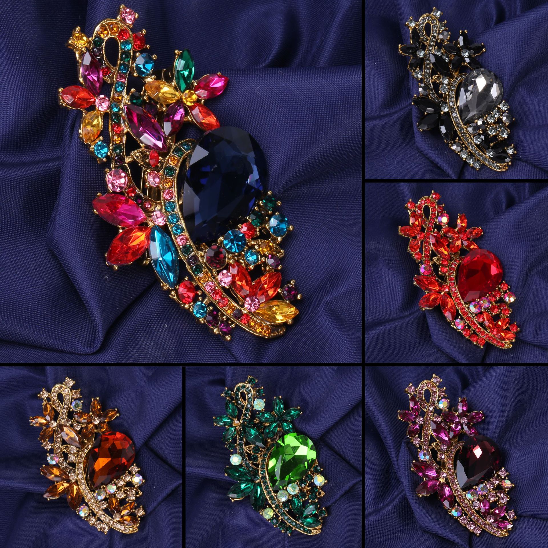 Elegant Flower Alloy Rhinestones Women's Brooches display picture 1