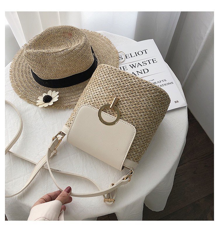 Green Straw Beach Bag