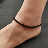 Fashionable black glossy crystal, ankle bracelet, universal accessory, European style, Aliexpress, simple and elegant design