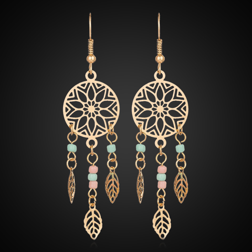 Fashion Hollow Pattern Tassel Alloy Earrings Wholesale display picture 2