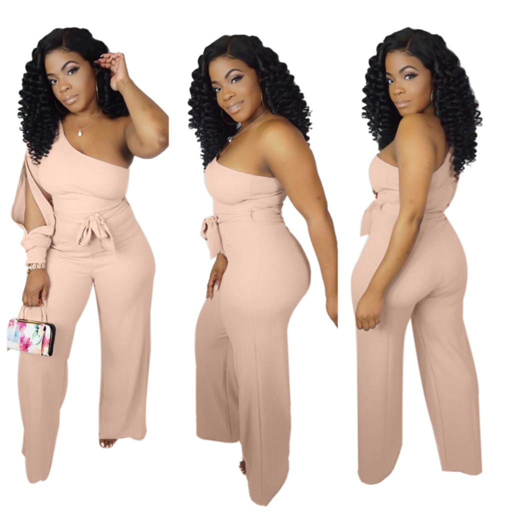 Single-Sleeve Hollowed Out Jumpsuit NSOSM85718