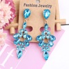 Crystal earings, metal earrings, accessory, bright catchy style, Korean style, wholesale