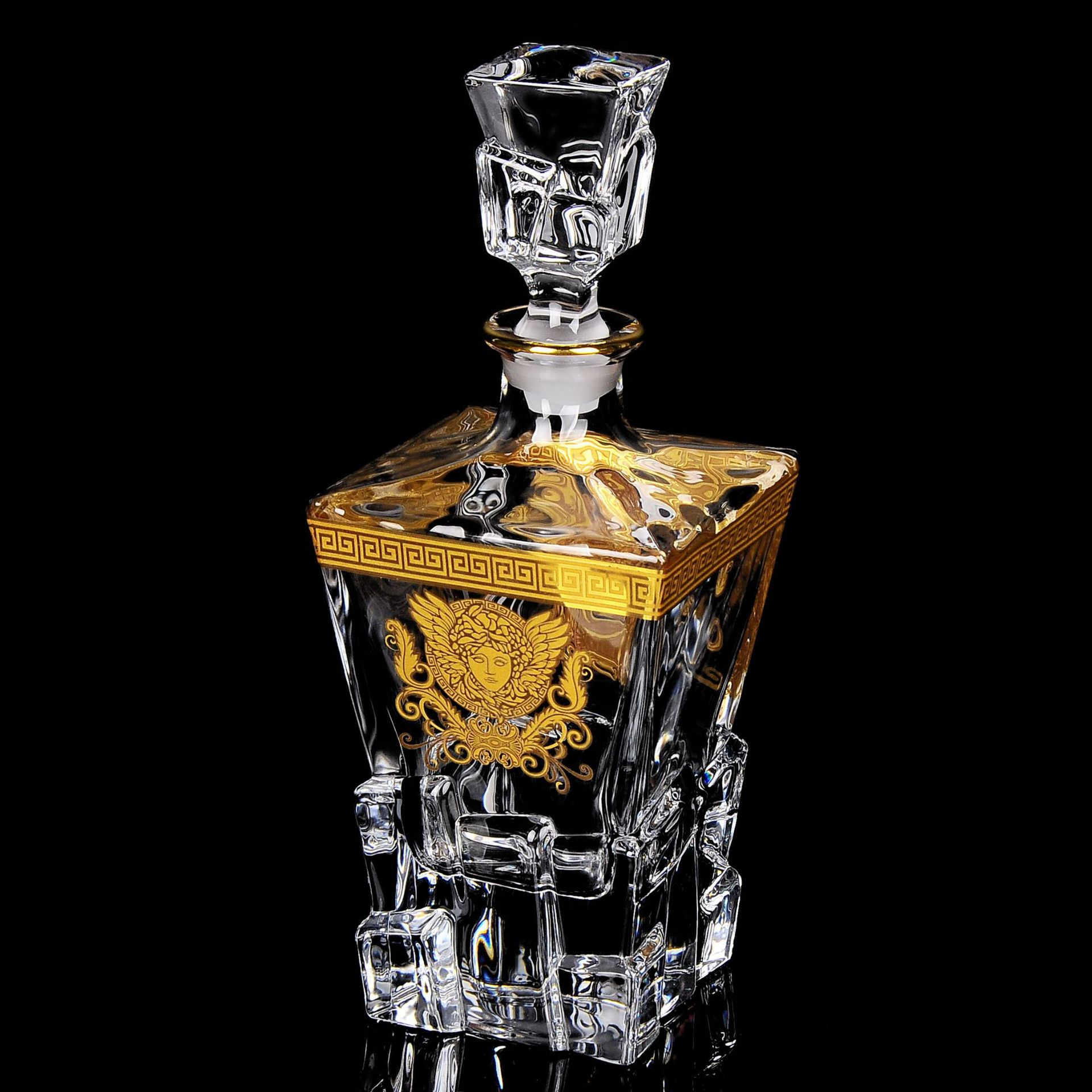 创意威士忌鸡尾酒加厚水晶玻璃xo洋酒瓶水晶玻璃酒樽磨砂口酒瓶塞