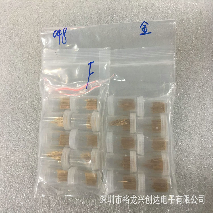厂家直销048F直上小四爪镀金测试探针  0.48*12MMPCB弹簧顶针