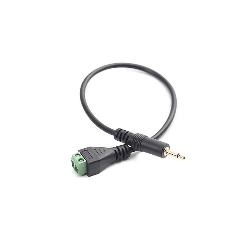 免焊镀金3.5mm耳机插头单声道音频公头音响设备接线端子延长转接