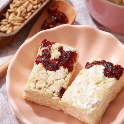 七谷麦牛扎奶芙沙琪玛蔓越莓早餐糕点网红无糖精休闲小零食雪花酥