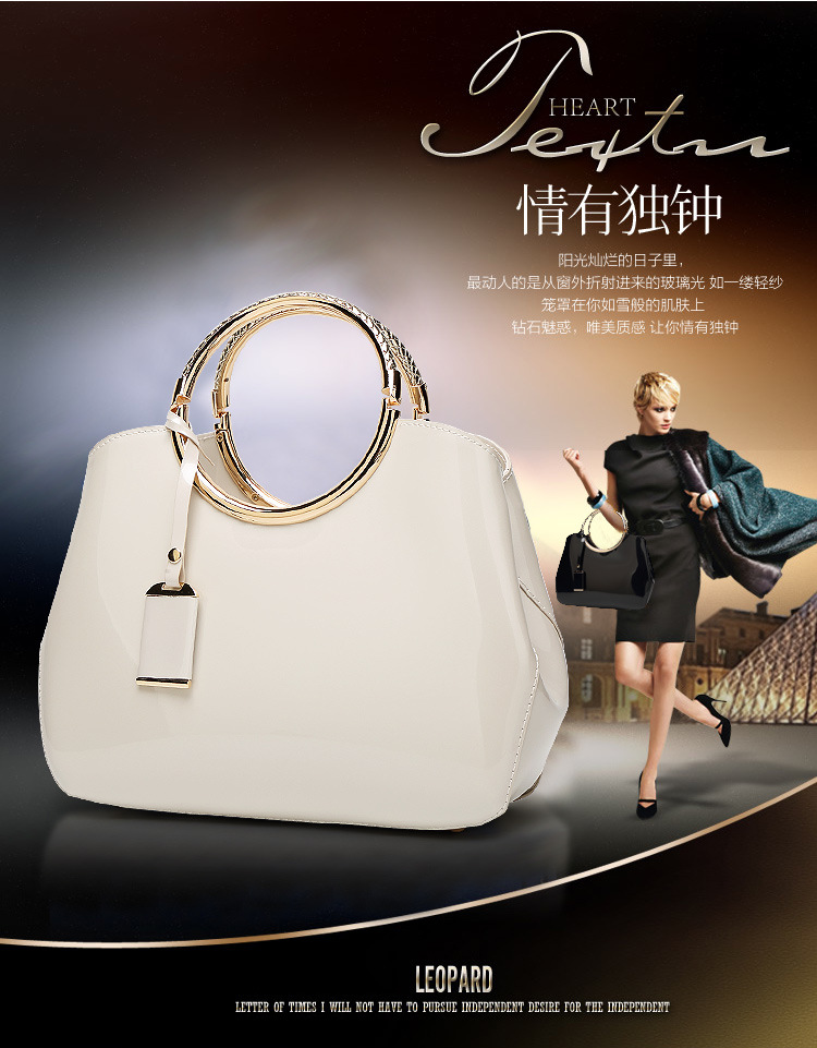 Large Pu Leather Fashion Dome Bag Handbag display picture 24